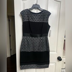 Studio I Black and White Geometric Mini Dress